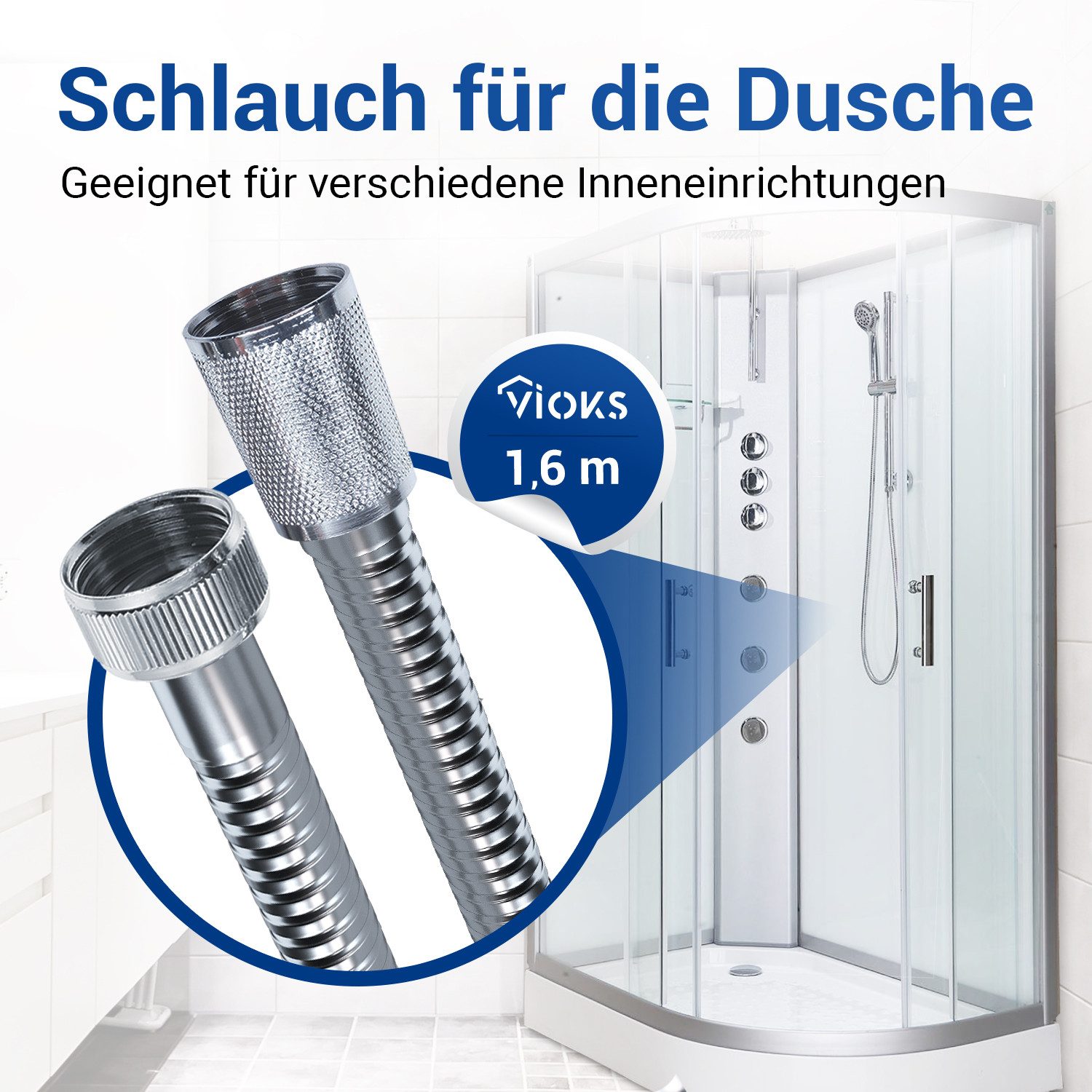 VIOKS Brauseschlauch Duschschlauch, aus verchromtem Edelstahl günstig online kaufen