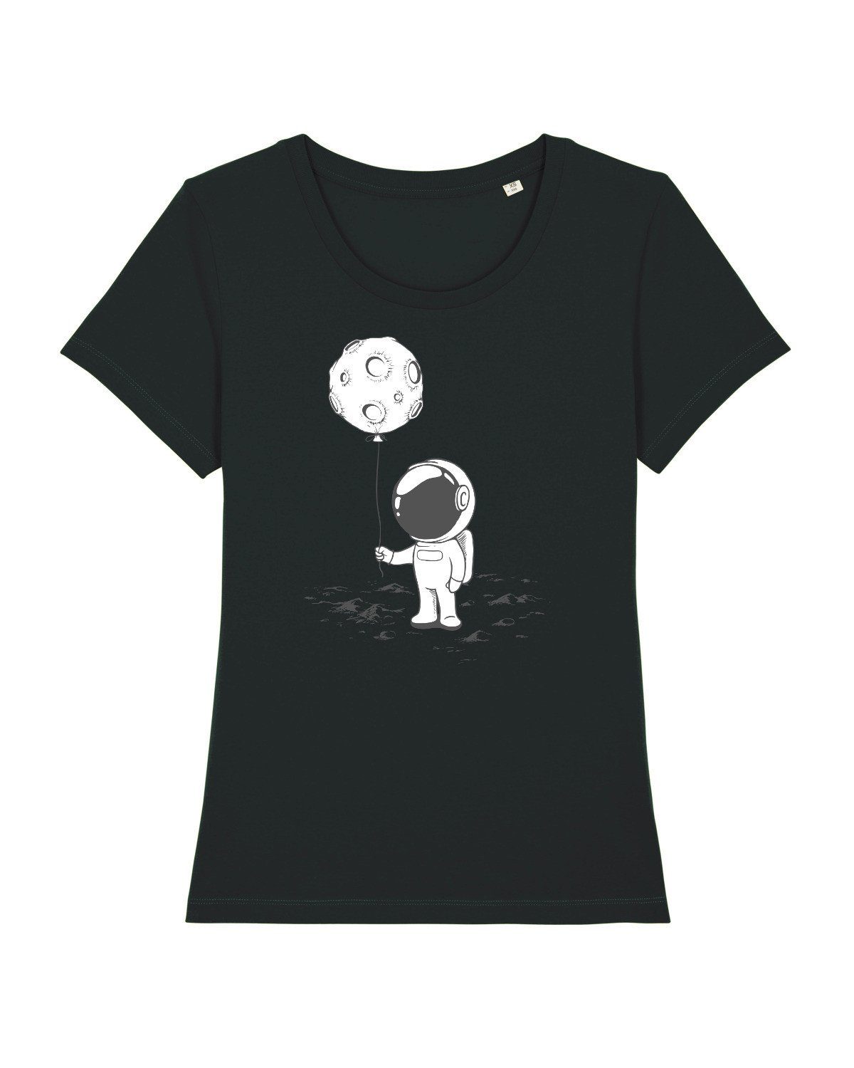 wat? Apparel Print-Shirt Kleiner Astronaut mit Luftballon (1-tlg) schwarz