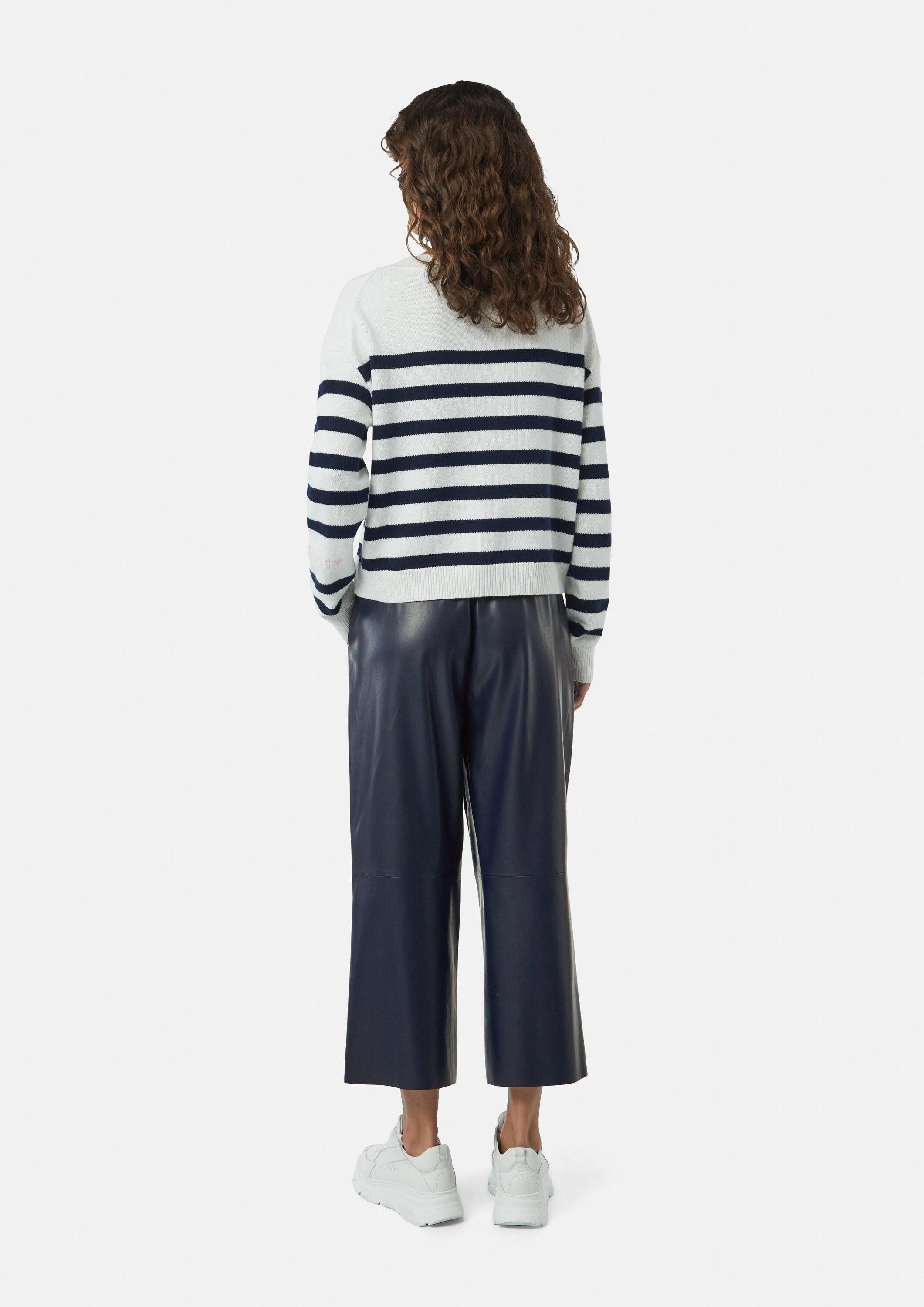 comma Culotte Hose Culotte in Leder-Optik mit Elastikbund