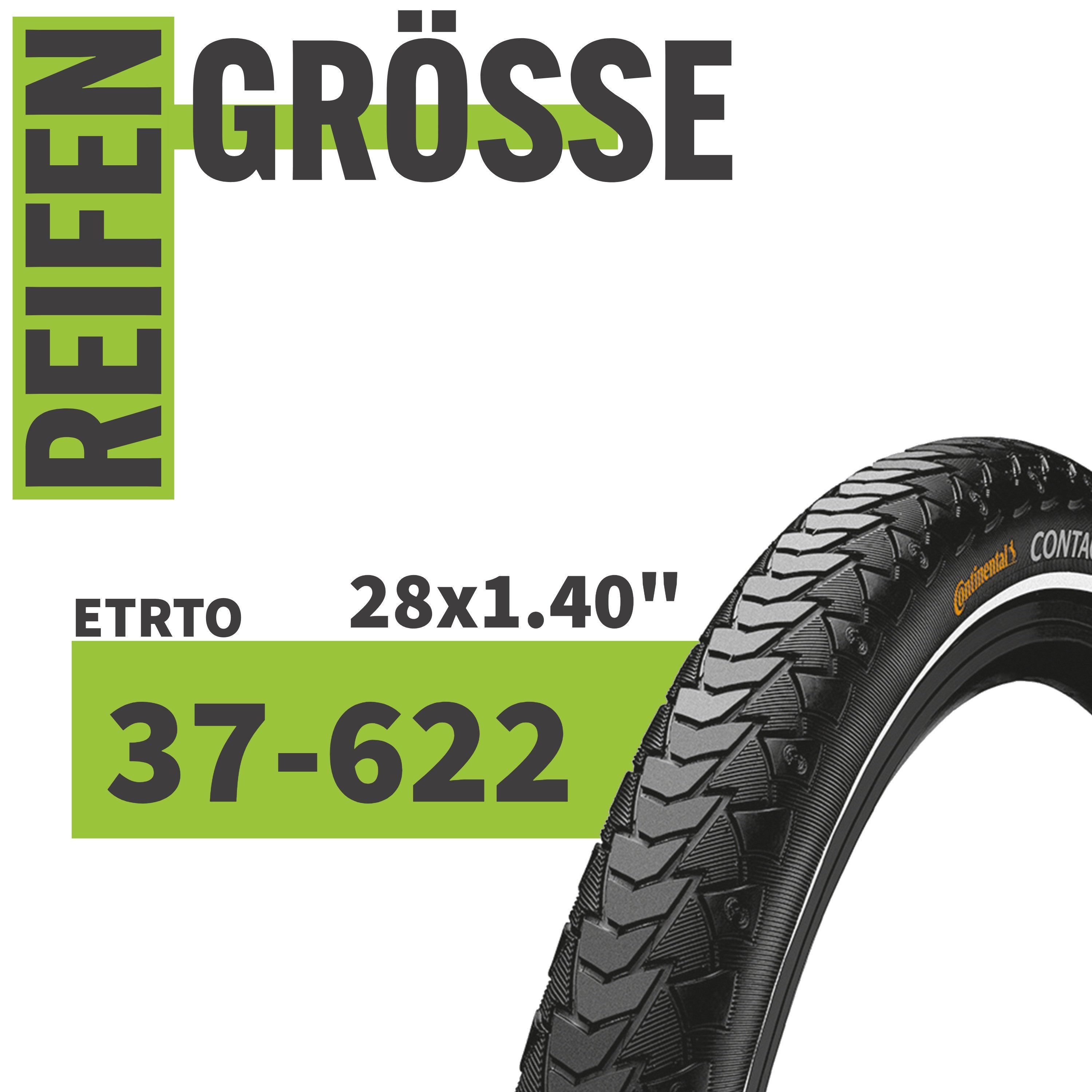 MSZweirad Fahrradreifen 2er Set Continental Contact Plus Fahrradreifen 28x1,40 37-622 + Heber