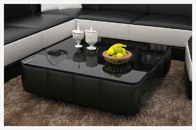 JVmoebel Couchtisch Design Glastisch Leder Couch Tisch Tische Glas Sofa Wohnzimmertisch