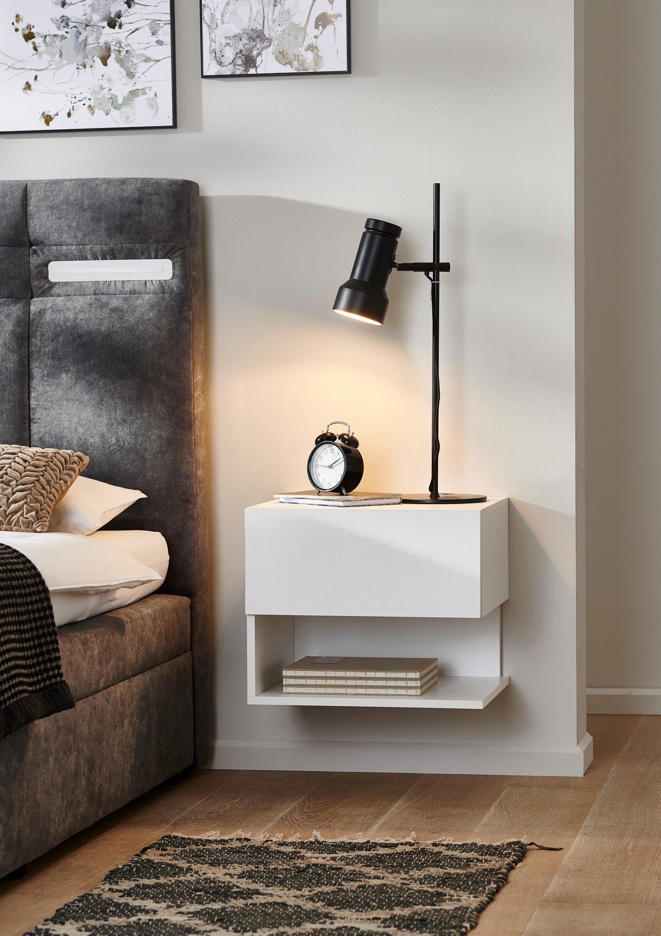 BMG Möbel Nachtschrank Faro 2 grifflose Schublade, wandhängend, links recht günstig online kaufen