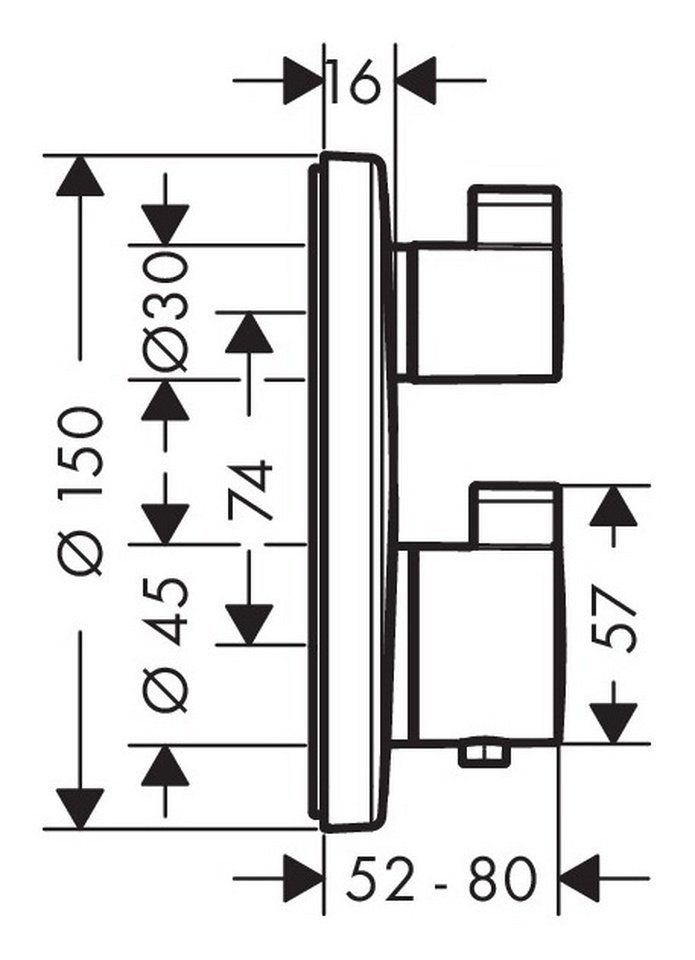 Unterputzarmatur für Verbraucher Thermostat Ecostat Unterputz Chrom S 2 - hansgrohe