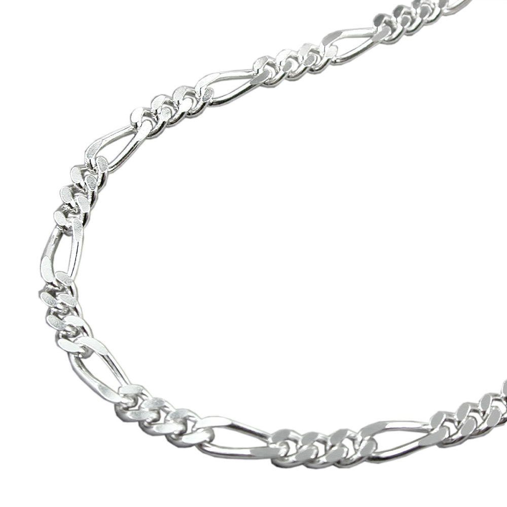Schmuck Krone Halskette flach Figarokette 60cm Silbercollier Collier Silberkette Silber 2,7mm Kette 925