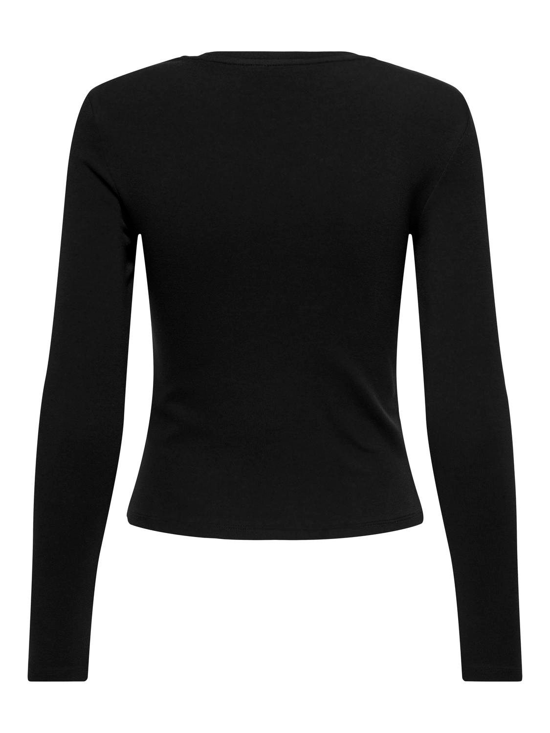 ONLY Langarmshirt ONLRILEY O-NECK L/S TOP JRS Baumwollmischung