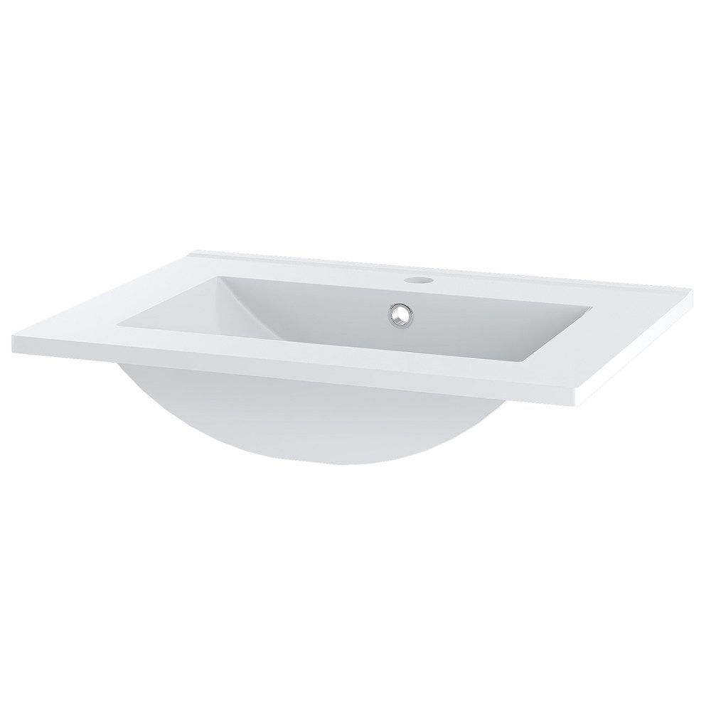 Lomadox Waschtisch AQUINO-140, Handwaschbecken Einbauwaschbecken BxH 81 x 47 cm modern in weiß