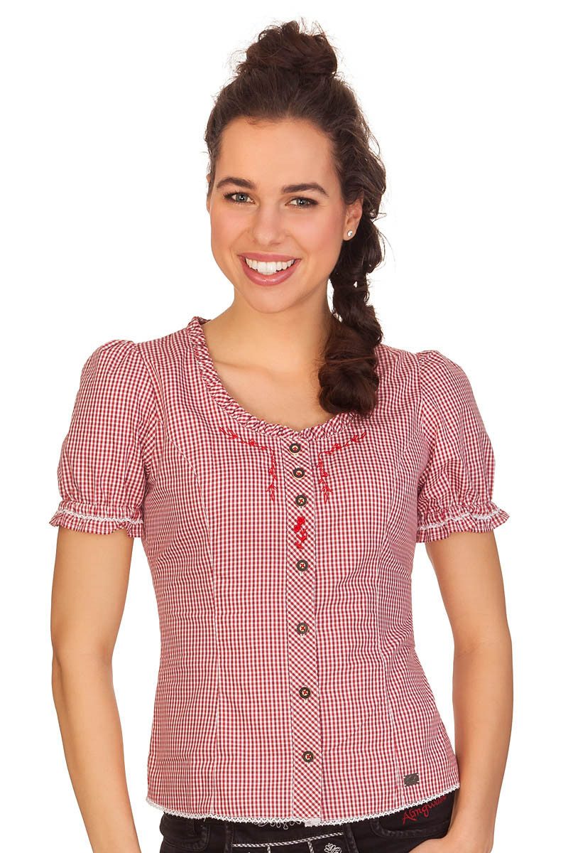 Trachtenbluse Trachtenbluse - GRAFENAU - blau, rot