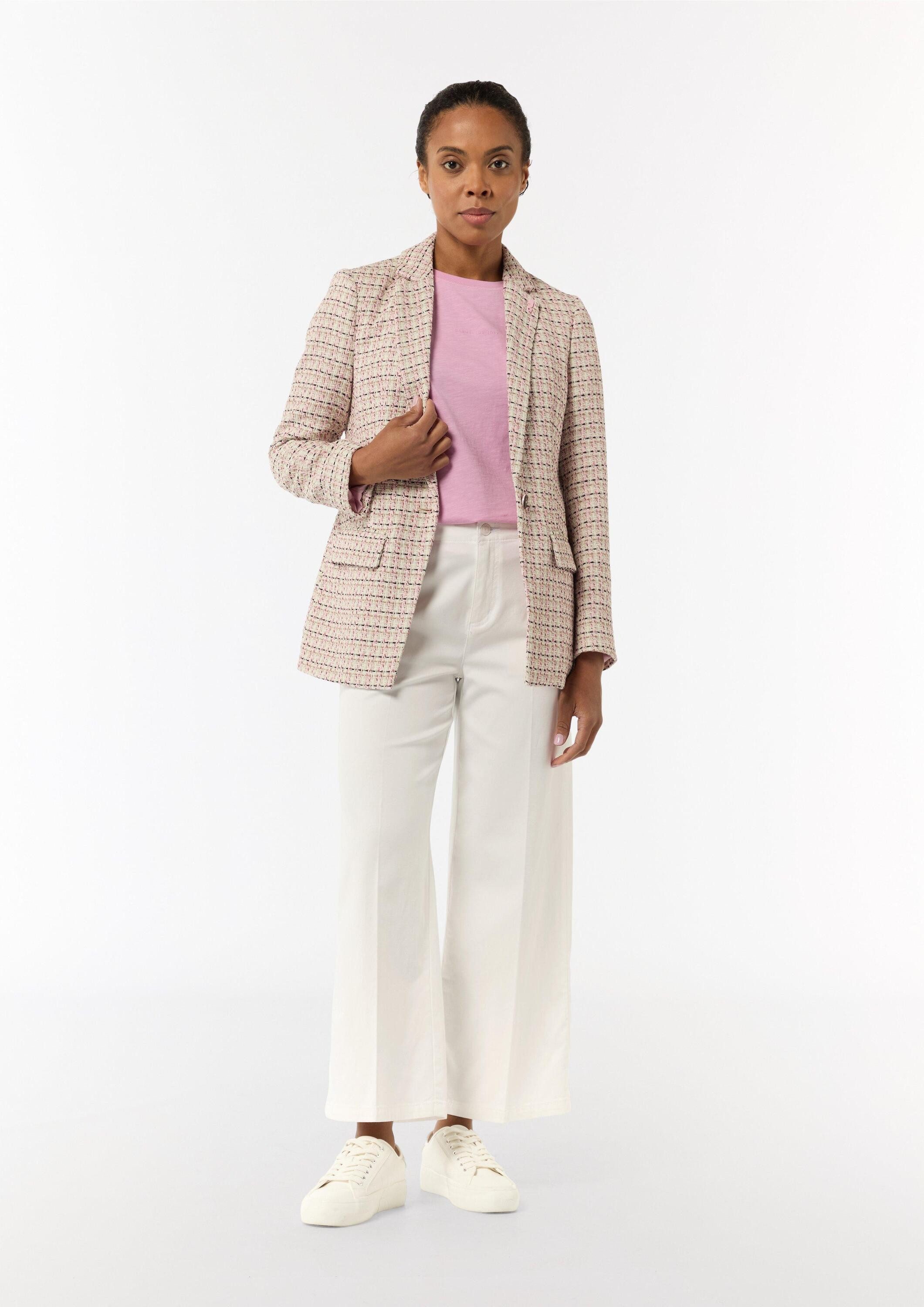 comma Chinos Hose Denim-Culotte mit Garment Dye und angedeuteter Tasche