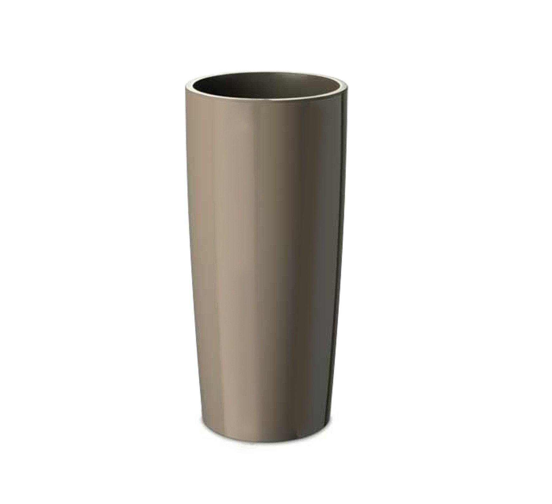 Floralo e. K. Blumentopf Kunststoff-Pflanztopf “Teramo” rund, taupe hochglänzend