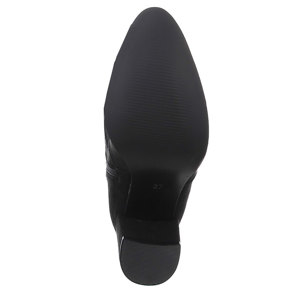 Ital-Design Eleganter Stiefel für Damen mit hohem Absatz, vielseitig einsetzbar Stiefel (90152987) Blockabsatz Stiefel in Schwarz