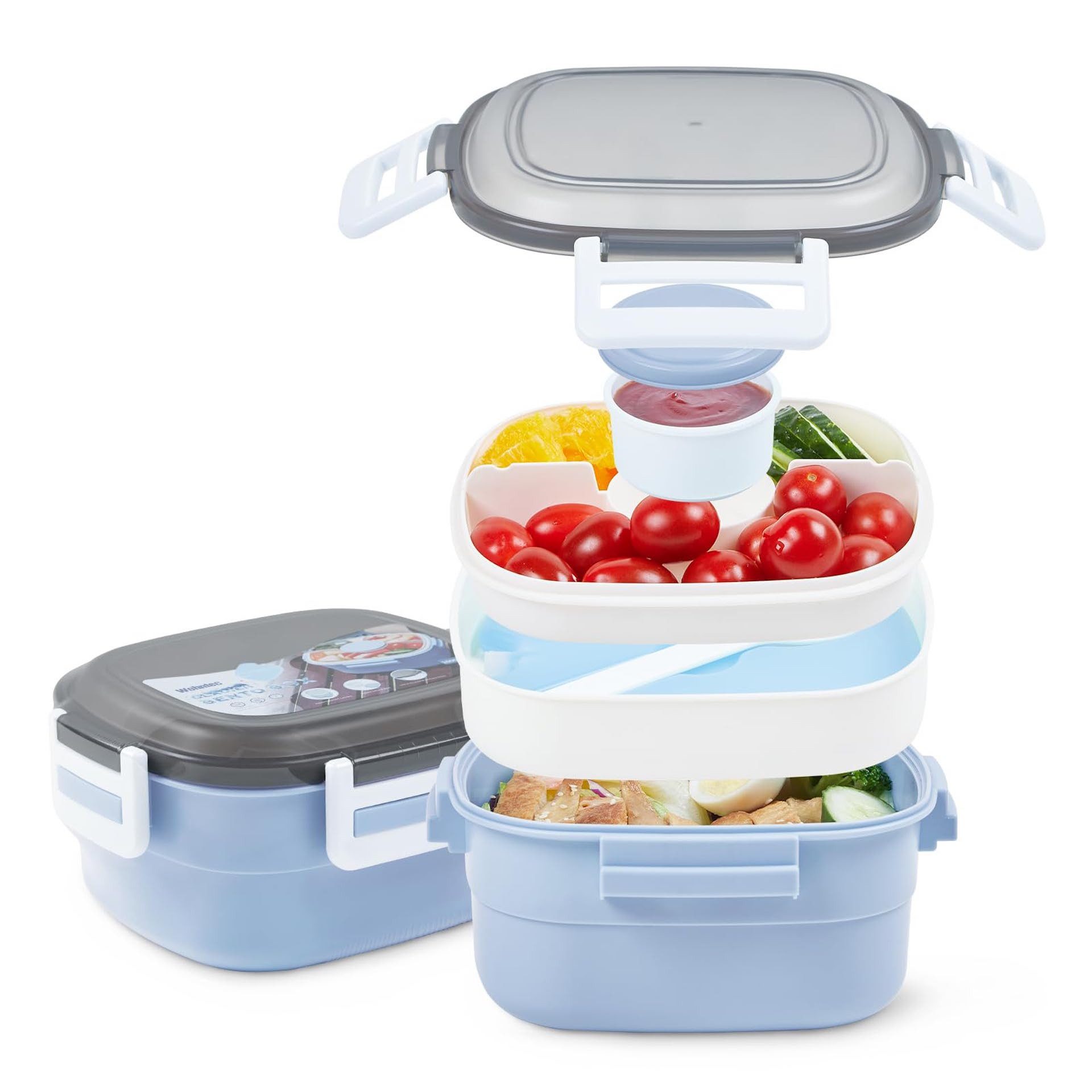 Salatbox Salatbehälter Bento Box, 1600 ML Salatbox für Erwachsene Kinder