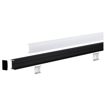 Paulmann LED-Stripe-Profil Square Profil in Schwarz und Weiß-transparent 2000mm, 1-flammig, LED Streifen Profilelemente