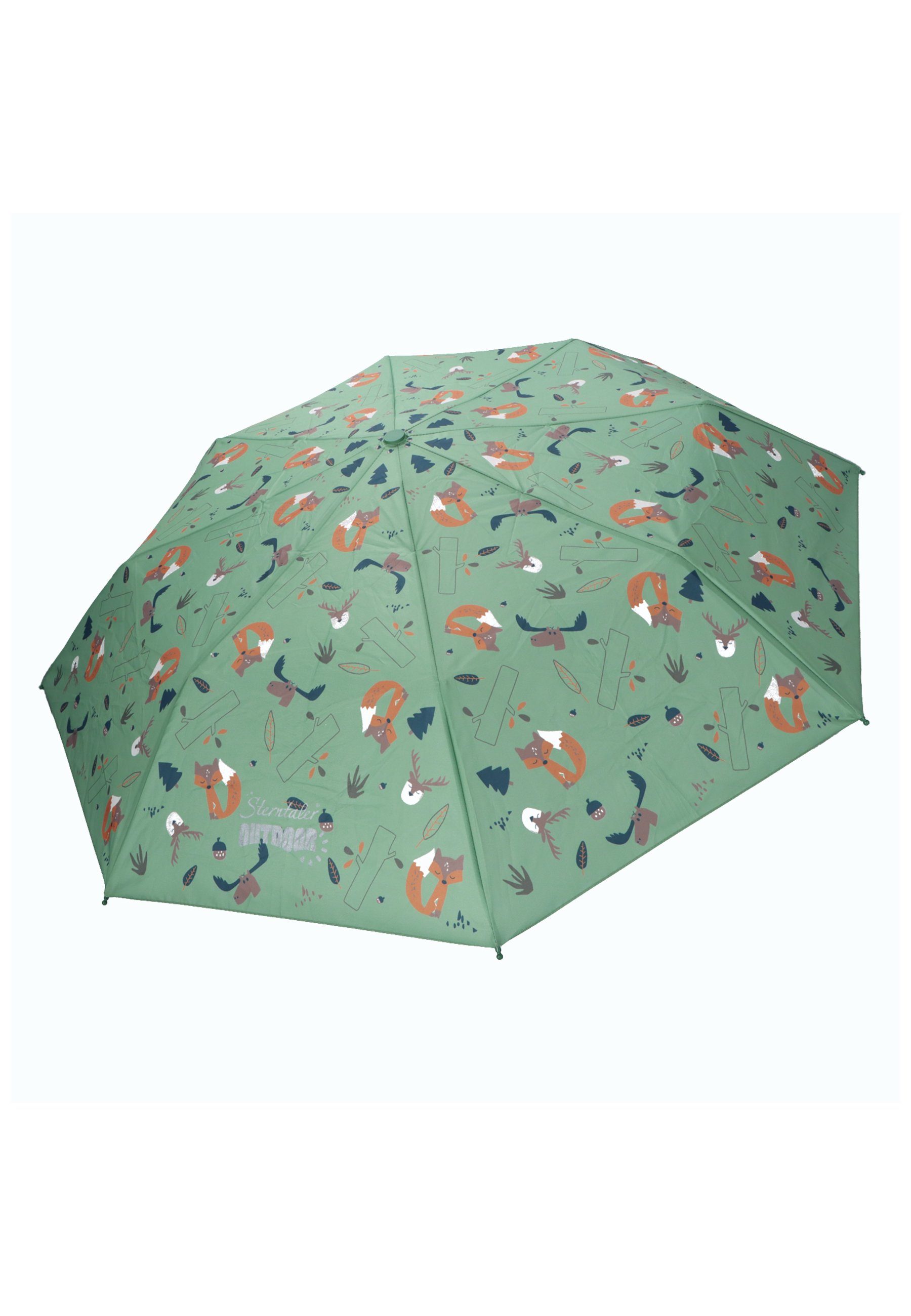 Sterntaler® Stockregenschirm Taschenschirm Waldtiere, Kinderschirm süßen mit Motiven, Kinder für Kuppelschirm