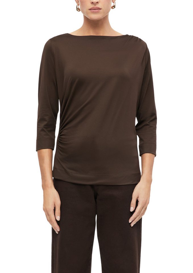 s.Oliver BLACK LABEL 3/4-Arm-Shirt Sommershirt mit seitlicher Saffung