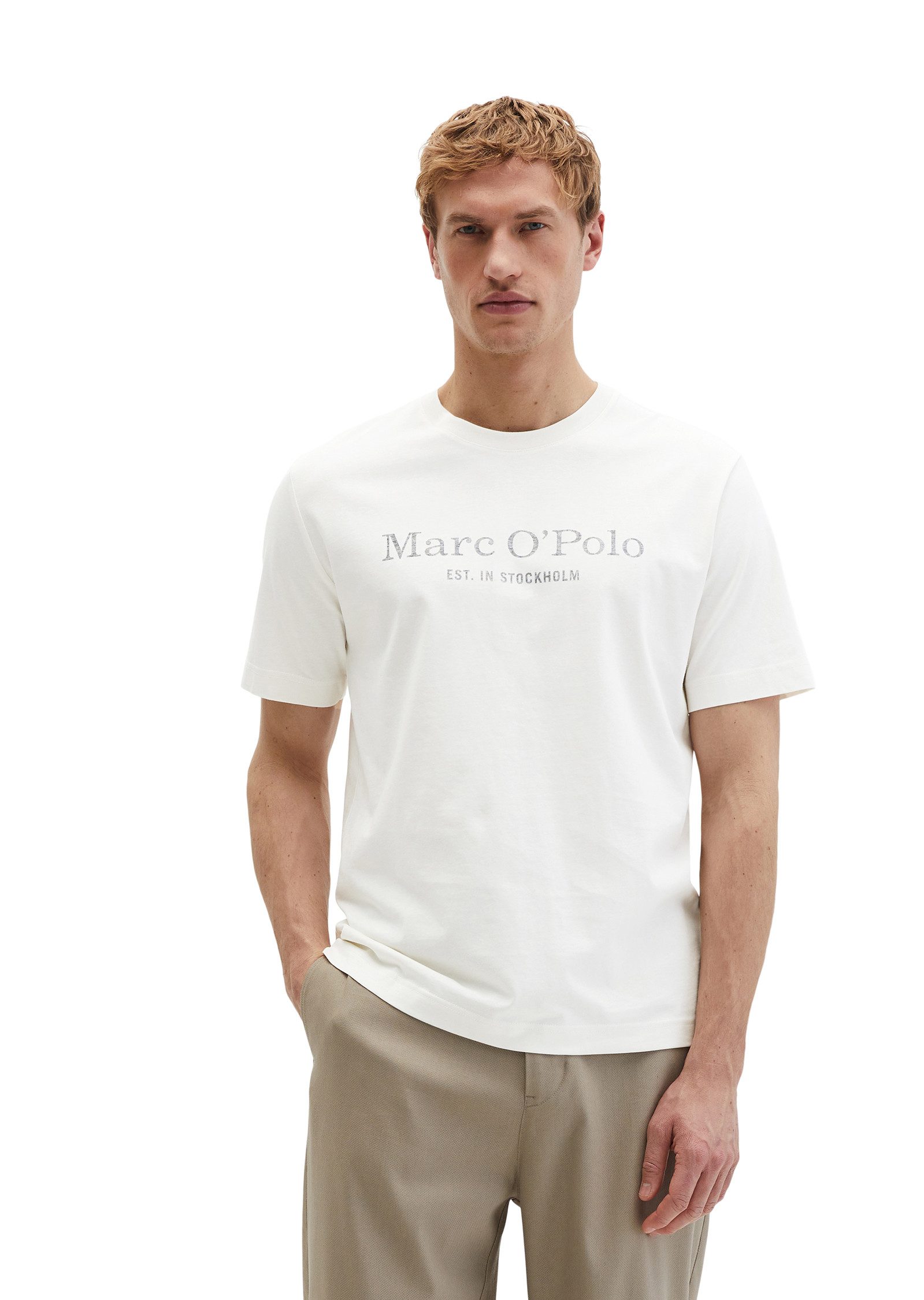 Marc O'Polo T-Shirt mit tonigem Label-Print vorne