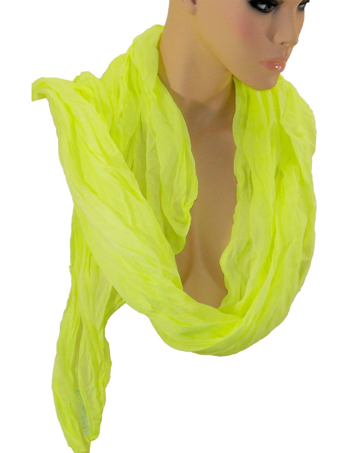 YESET Mütze & Schal Schal Tuch Halstuch Rundschal Seide Baumwolle 2m lang Umhängetuch