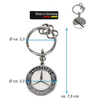 Mercedes Benz Schlüsselanhänger Mercedes-Benz (Stuttgart Flachspaltring mit Lasergravur), Auto Schlüsselanhänger