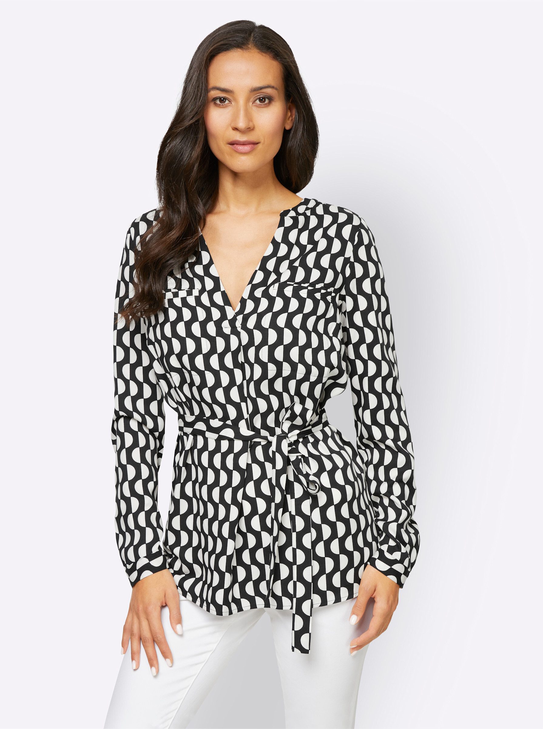 heine Klassische Bluse Druckbluse Langarm