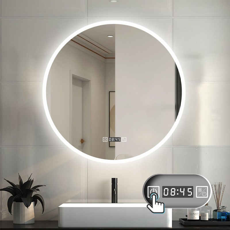 duschspa Badspiegel »Badspiegel Rund Spiegel mit LED Beleuchtung«, Φ 60-100 cm