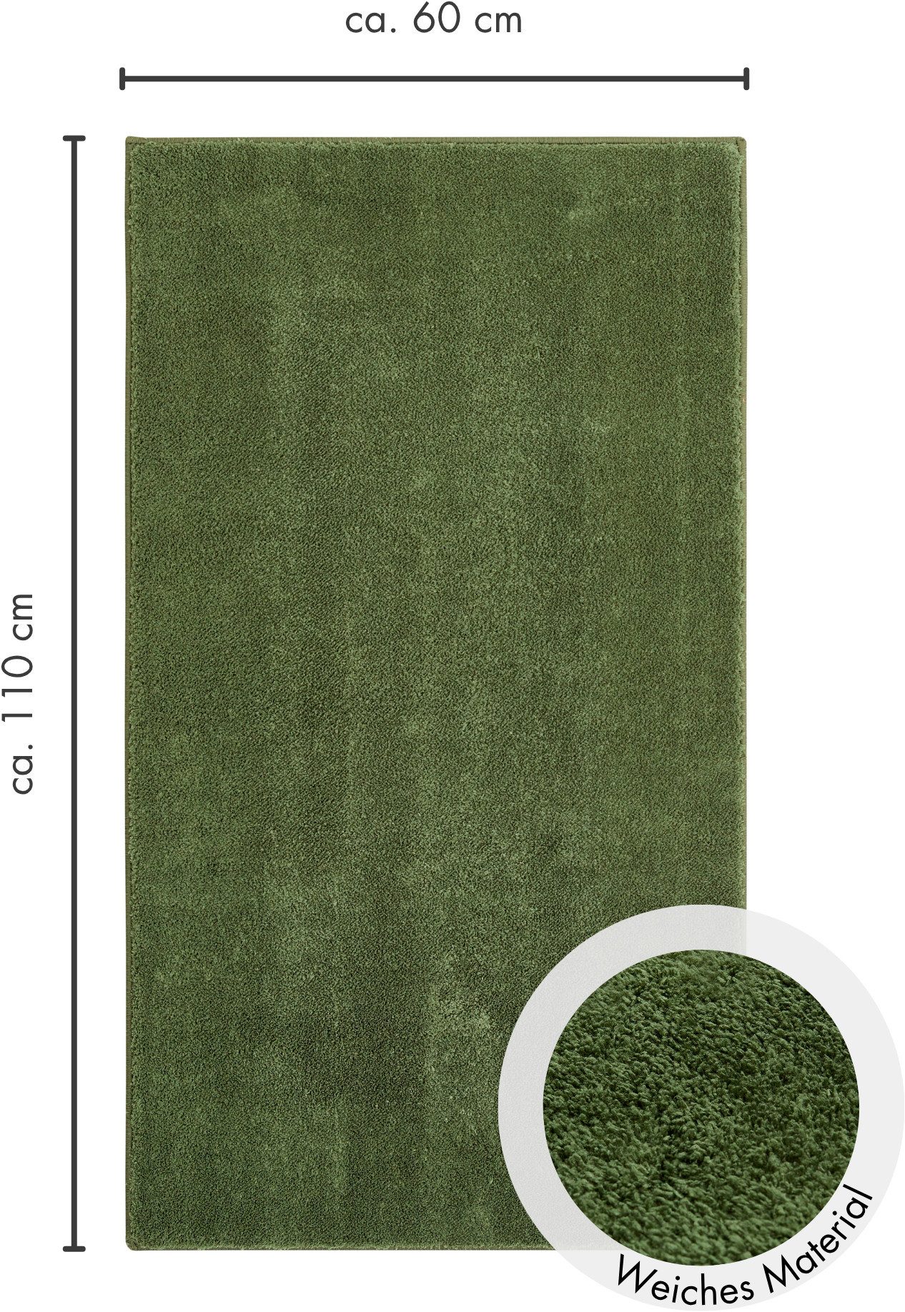 Andiamo Teppich Arezzo, rechteckig, Höhe: 16 mm, Uni Farben, weicher Flor, waschbar, ideal im Wohnzimmer & Schlafzimmer