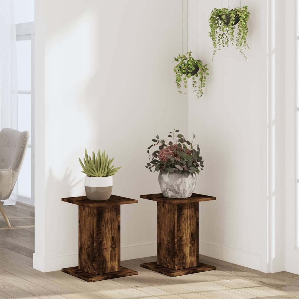 vidaXL Blumenständer Pflanzenständer 2 Stk. Räuchereiche günstig online kaufen