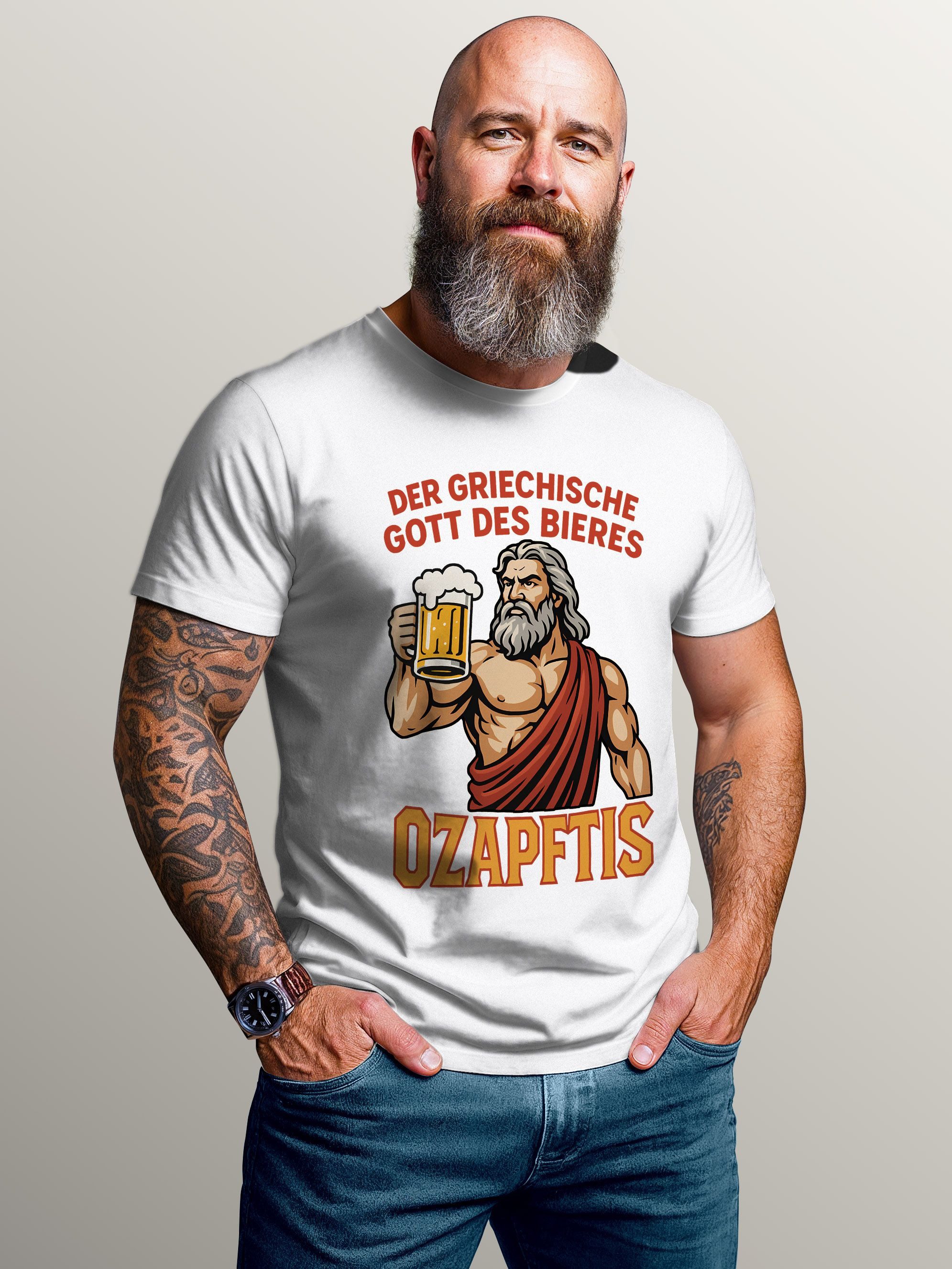 MoonWorks Print-Shirt Herren T-Shirt für das Oktoberfest Griechische Gott O günstig online kaufen