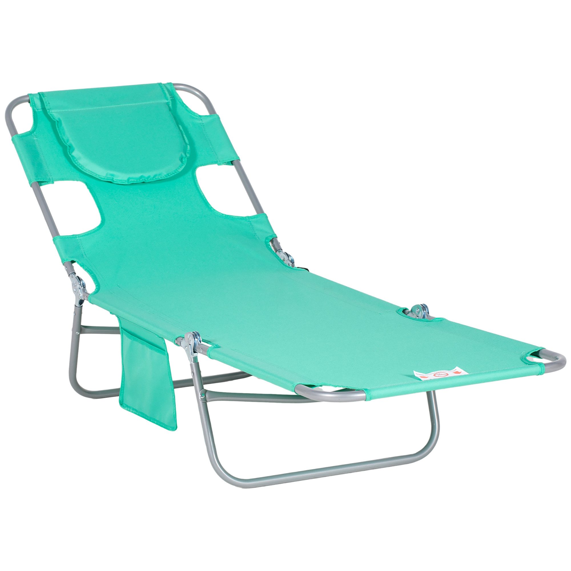 Outsunny Gartenliege mit Lesefenster, Kopfkissen, 5-Fach günstig online kaufen