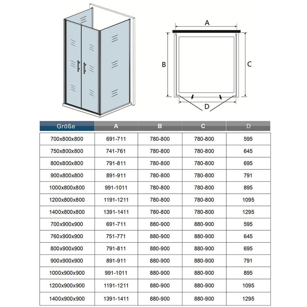 duschspa Komplettdusche Duschkabine U-Form Schwingtür mit 2 Seitenwänden Drehtür Duschtür, BxT: 75x70 cm, Einscheibensicherheitsglas, Sicherheitsglas, Set, mit 2 Seitenteilen. Reduzierter Preis € 392,99. Unverbindliche Preisempfehlung € 479,99, (€ 392,99 pro 1 Stk)