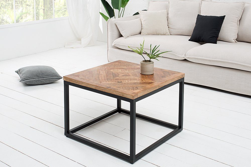 riess-ambiente Beistelltisch INFINITY HOME 60cm natur, Massivholz · Metall-Gestell · Holztisch · Industrial · Mangoholz