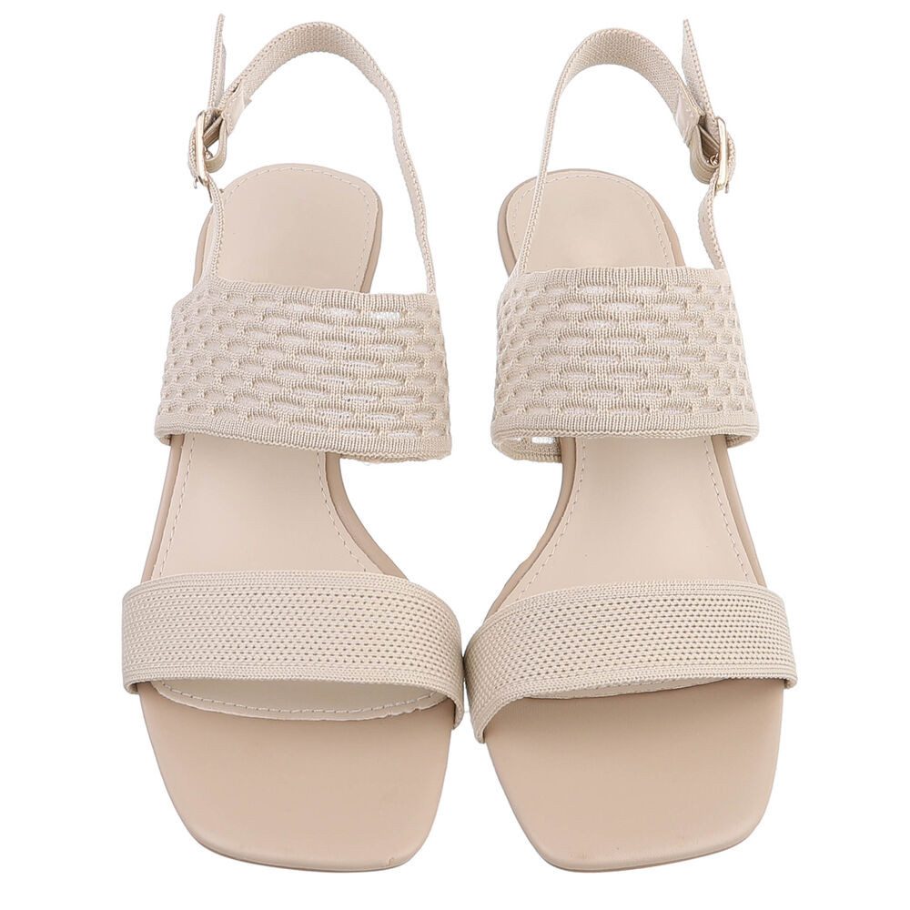 Ital-Design Damen Sandale mit Absatz und Fersenriemen Sandalette (91742684) Pfennig-/Stilettoabsatz Sandalen & Sandaletten in Hellbraun – Bild 4 von 5