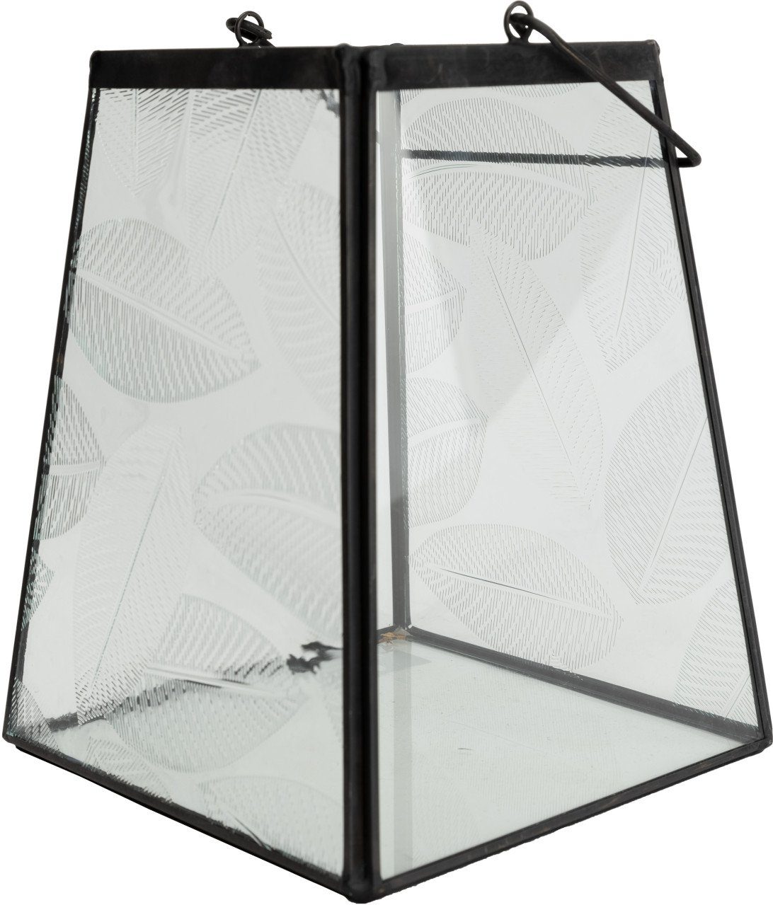 Trend Line Windlicht TrendLine Laterne Glas-Metall 24 x 17 cm schwarz
