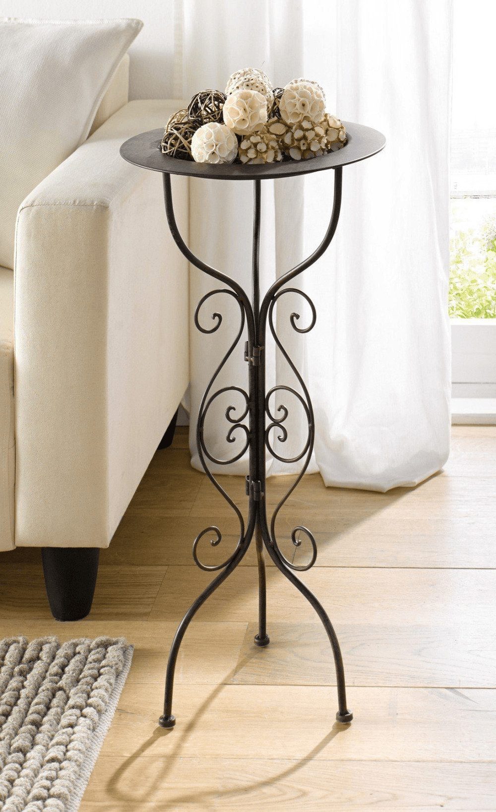 Home-trends24.de Blumenständer Metall Ständer Dekoständer Tablett Pflanzen Kerzen – Bild 4 von 5