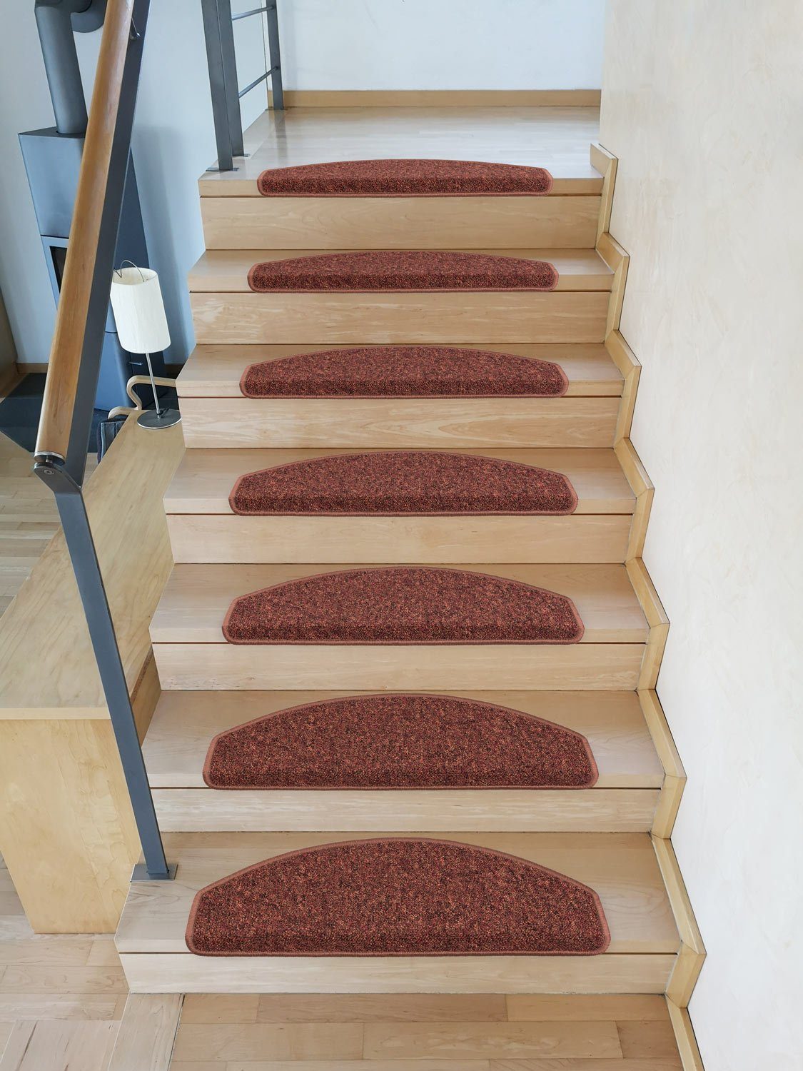 Metzker® Stufenmatte Stufenmatten Imago Halbrund in versch. Sparset's, halbrund, Höhe: 5 mm, 14 Stück im Set - Kastanie