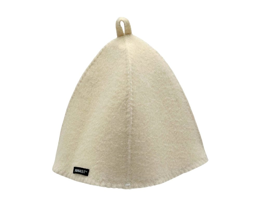 Saunagut Sauna-Aufgussset Saunagut Sauna-Mütze weiß aus Filz (Wolle) günstig online kaufen