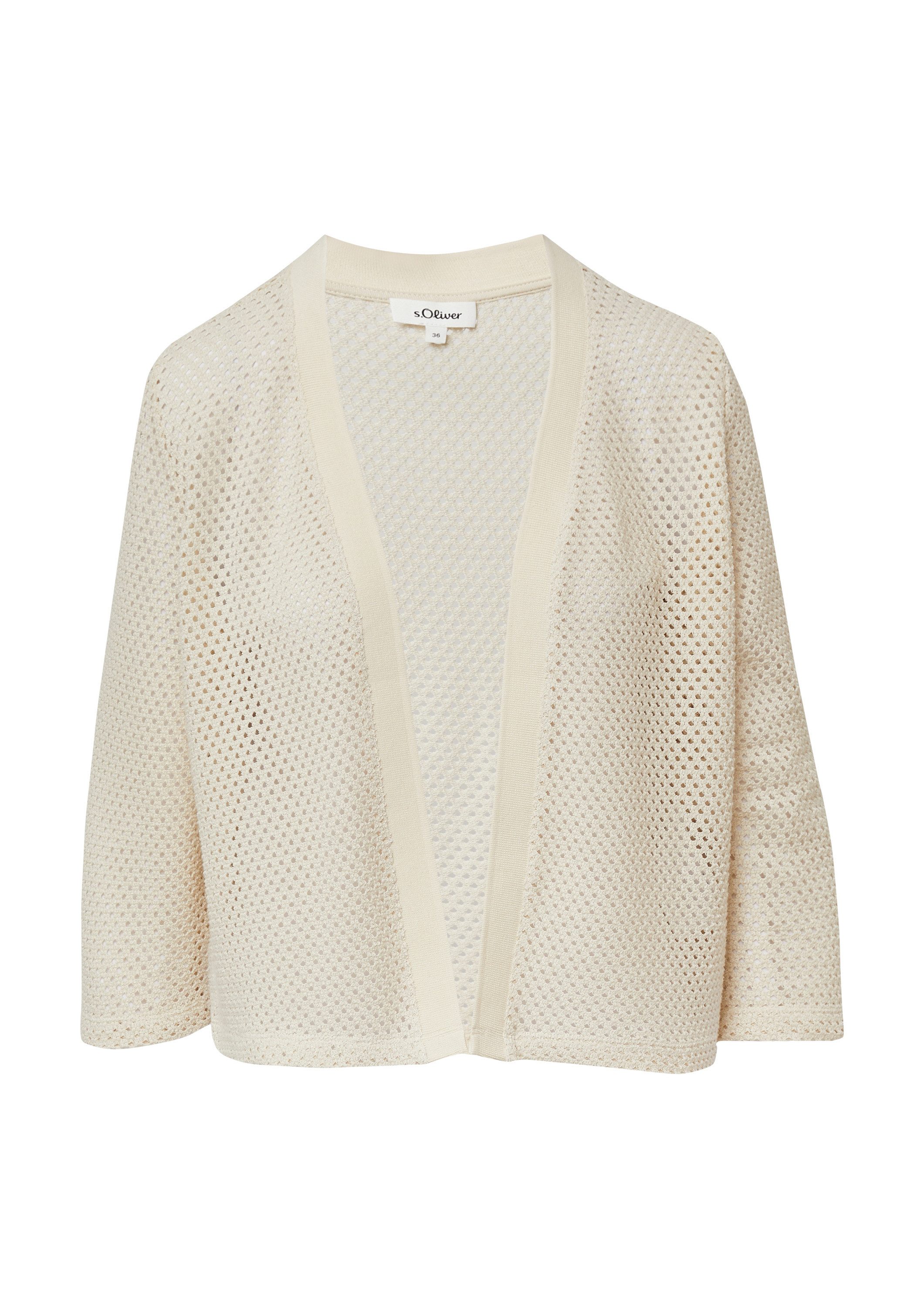 s.Oliver Cardigan Indoor-Jacke Transparenter Cardigan aus Ajourjersey günstig online kaufen