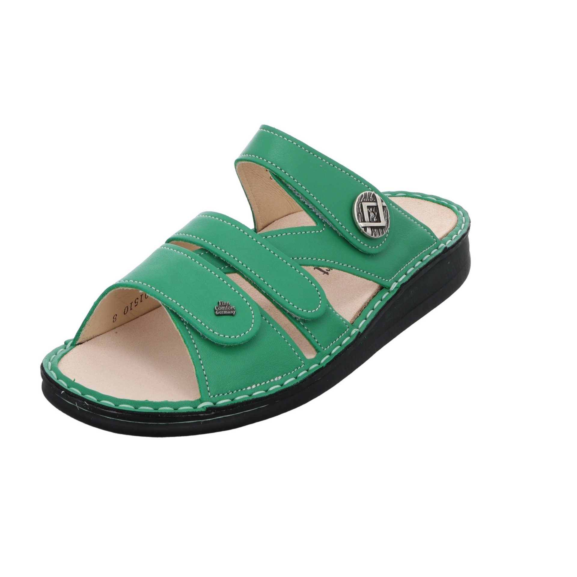 Finn Comfort Damen Pantoletten Agueda Hausschuh Sandalen Pantolette green Nubukleder