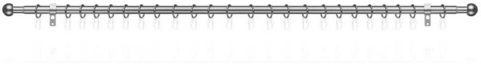 Gardinenstange Gardinenstange Kugel, 20 mm, ausziehbar, 1 läufig 130 - 240  cm, LICHTBLICK ORIGINAL, Ø 20 mm, 1-läufig, ausziehbar, Metall, Einläufige  Vorhangstange mit Ringen für Gardinen und
