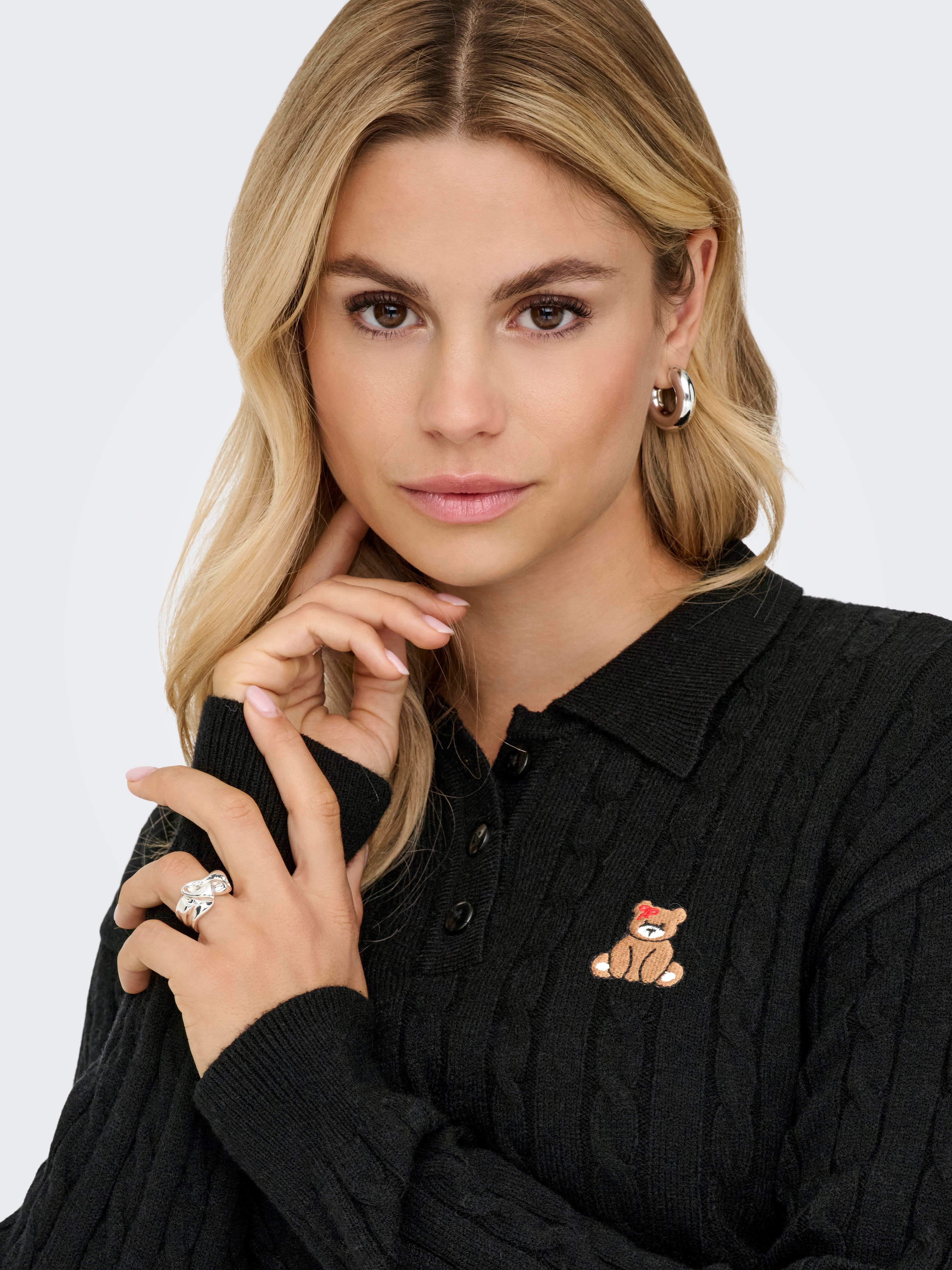 ONLY Strickpullover ONLKATIA LS CABLE POLO CC KNT