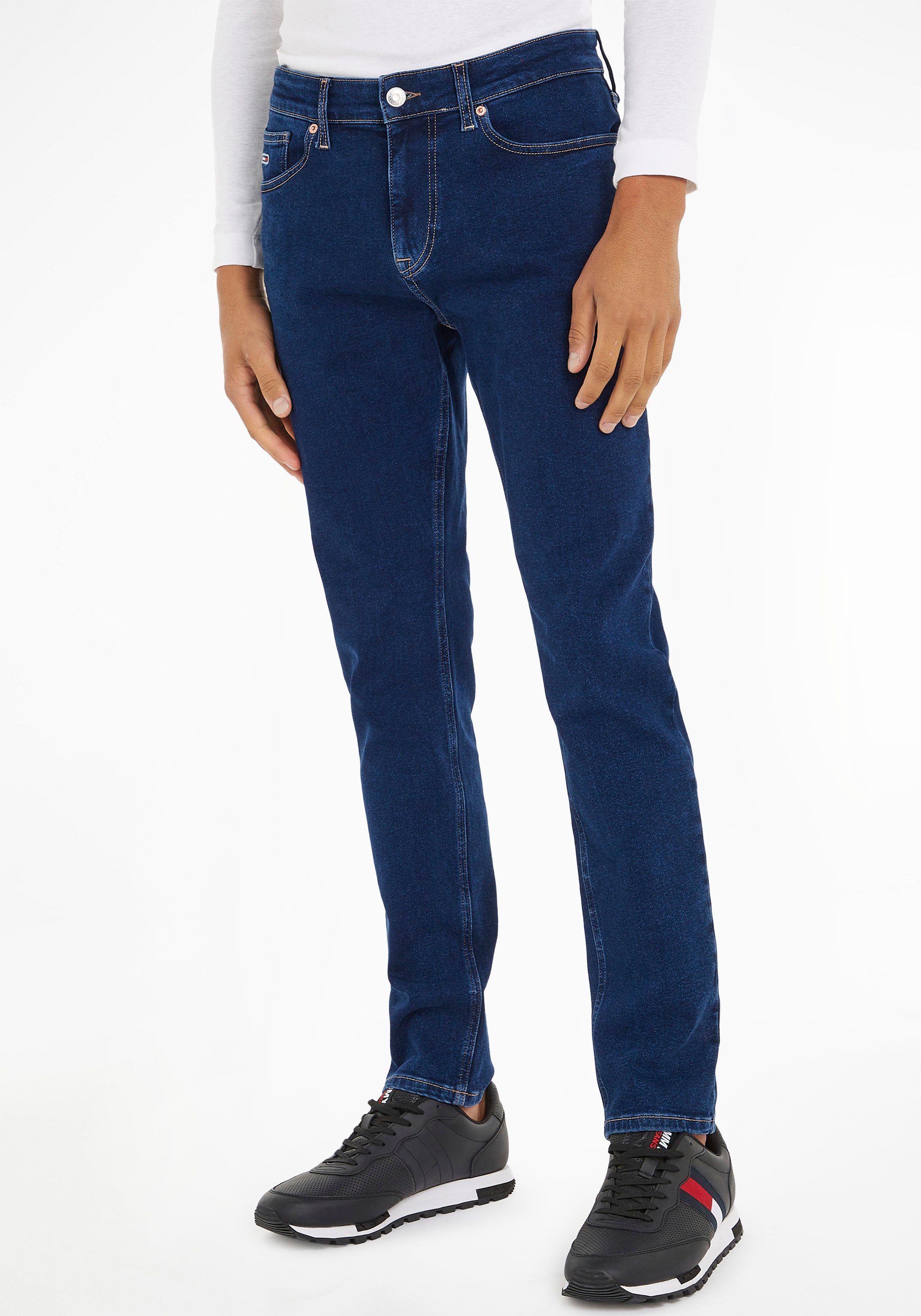 Tommy Jeans Slim-fit-Jeans AUSTIN SLIM TPRD mit Lederbadge DenimDark