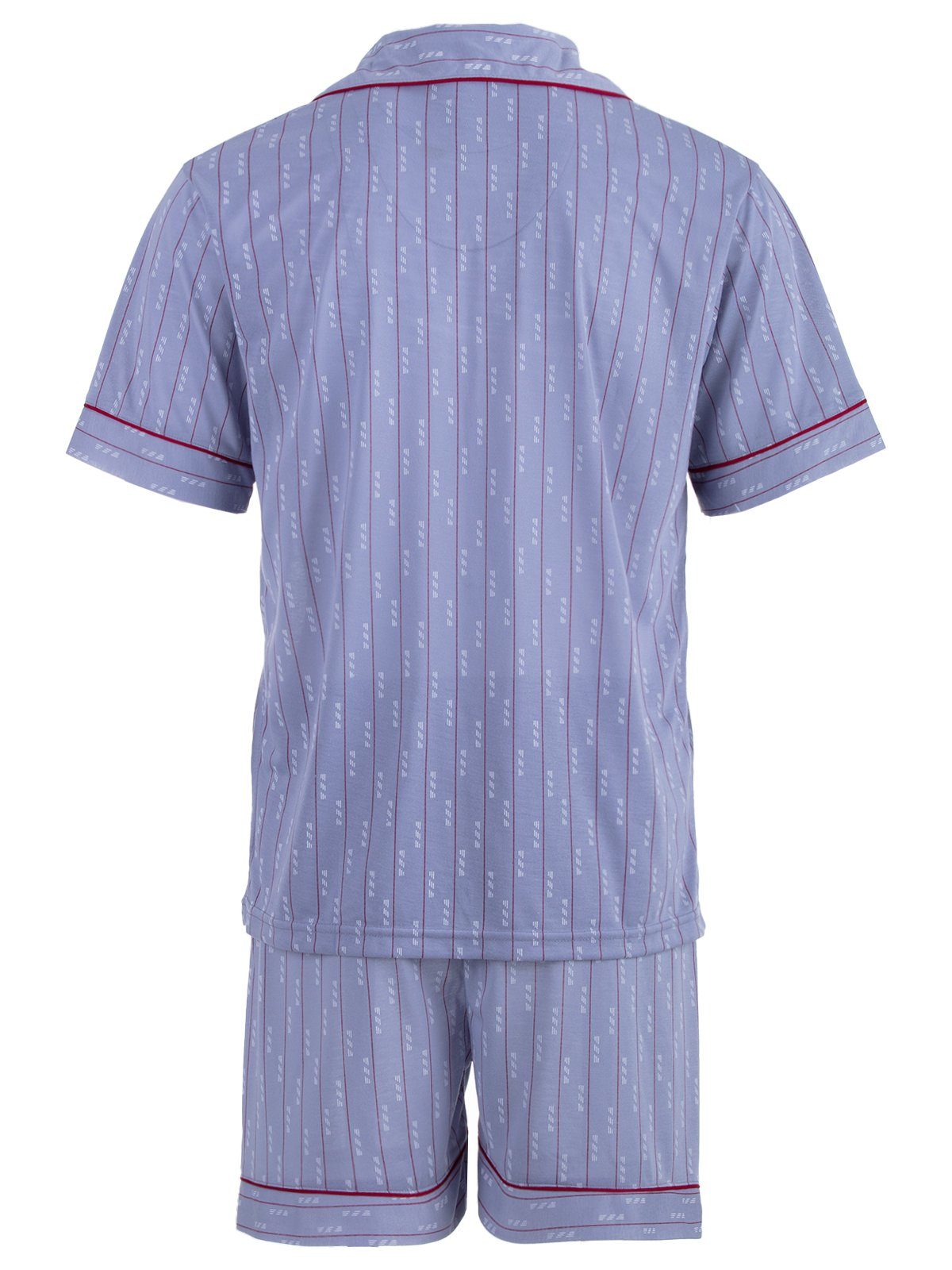 Bordüre Pyjama Schlafanzug - Lucky Shorty Set grau