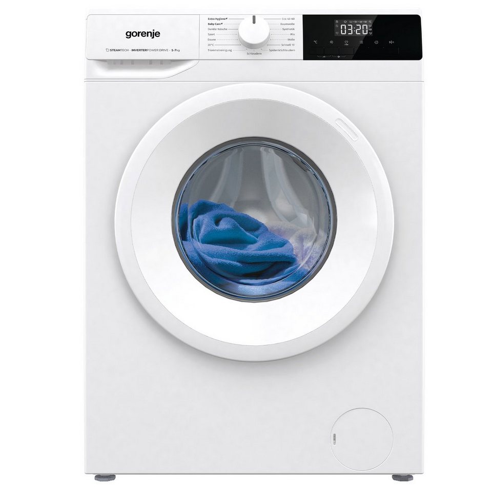 GORENJE Waschmaschine WNHPI74SCPS/D, 7,00 kg, 1400 U/min, AquaStop,  Kindersicherung, Dampffunktion