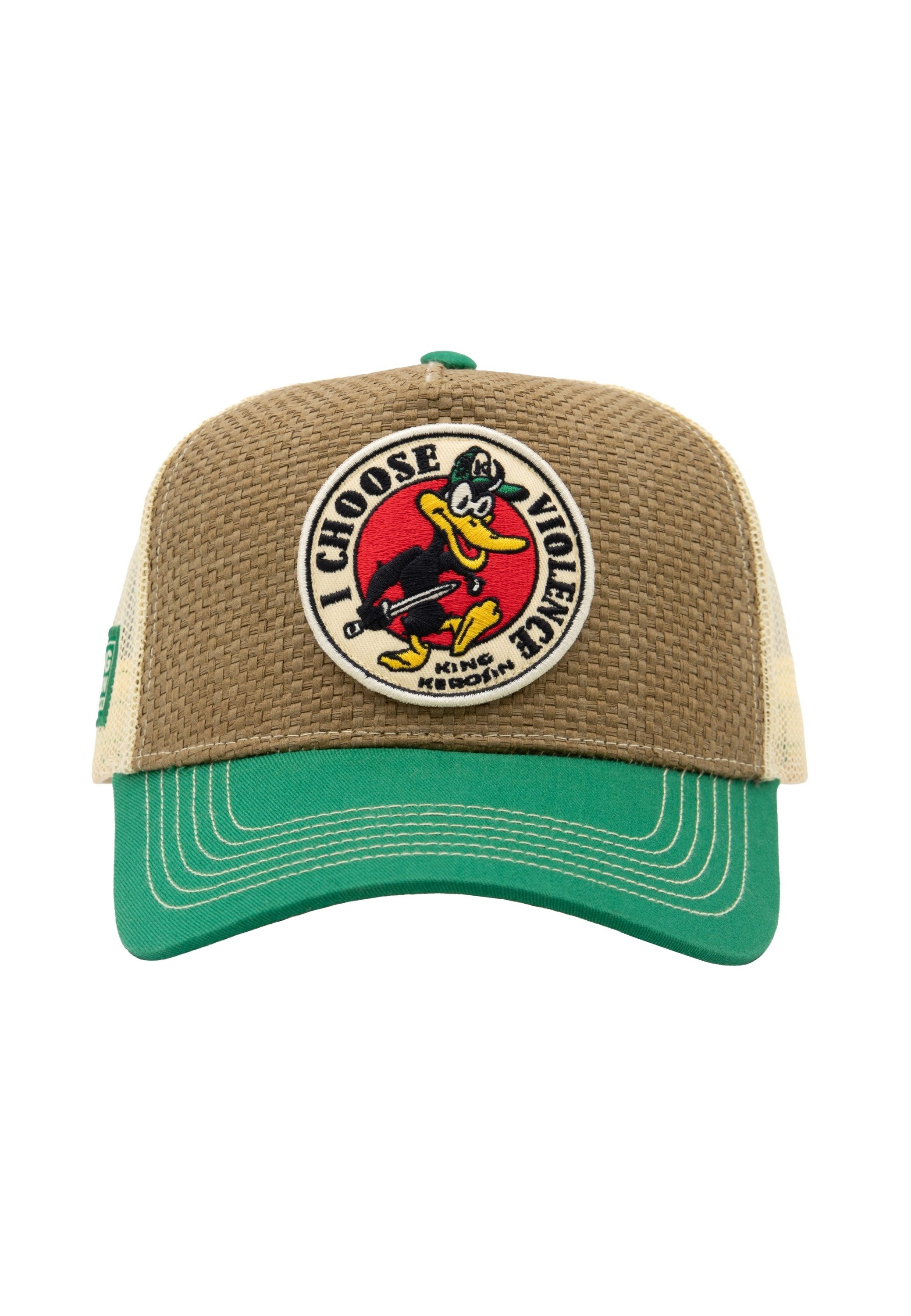 KingKerosin Trucker Cap I Choose Violence (1-St) in Stroh-Optik