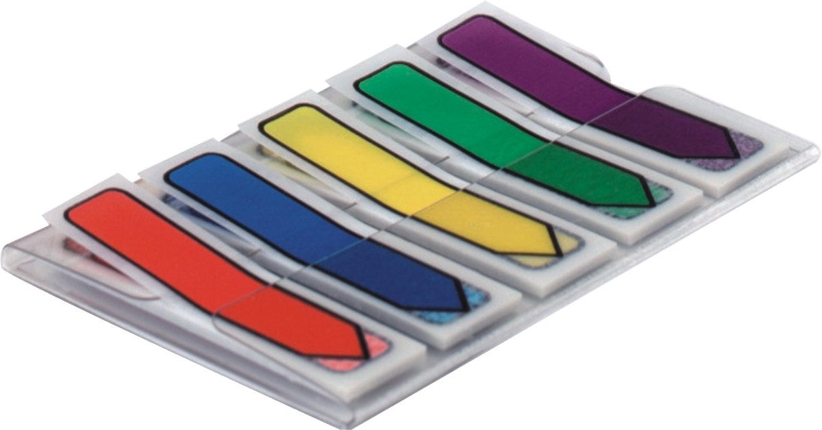 Post-it Notes Haftnotizblock Haftstreifen Index Pfeile rot blau gelb grün lila