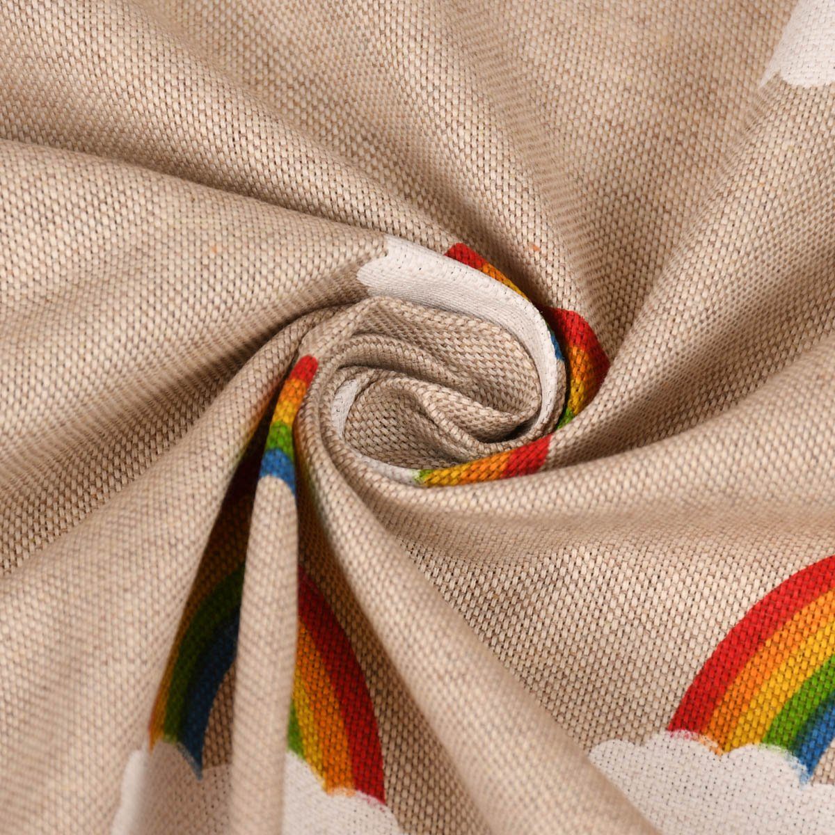Regenbogen handmade, natur in Wolken blickdicht, Germany, SCHÖNER (1 Baumwolle, Over St), SCHÖNER Smokband Rainbow 2, the made Vorhang Vorhang LEBEN. vorgewaschen bunt LEBEN.,