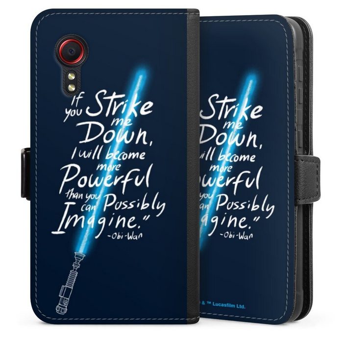 DeinDesign Handyhülle Star Wars Obi-Wan Kenobi Lichtschwert Obi Wan Quote Samsung Galaxy XCover 5 EE Hülle Handy Flip Case Wallet Cover