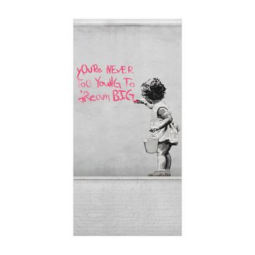 Läufer Teppich Vinyl Brandalised ft. Graffiti by Banksy Flur, Küche, Bilderdepot24, Läufer - schwarz weiß glatt