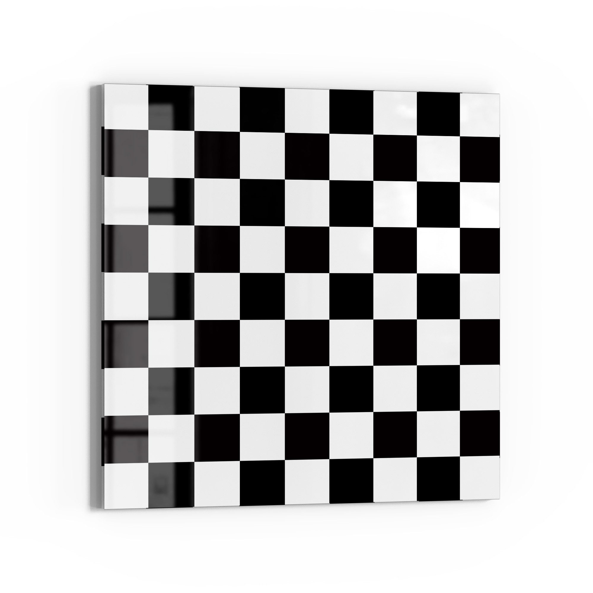 DEQORI Magnettafel 'Schachbrett Illusion', Whiteboard Pinnwand beschreibbar