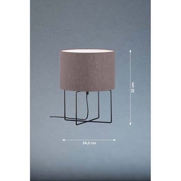 etc-shop LED Tischleuchte, Nachttischleuchte Tischlampe Beistelllampe Stoff Wohnzimmerlampe