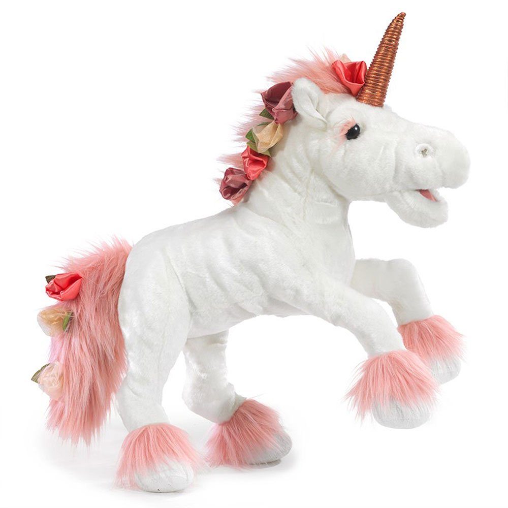 Folkmanis Handpuppen Handpuppe Folkmanis Handpuppe Einhorn mit Spieluhr 3161 (Packung)