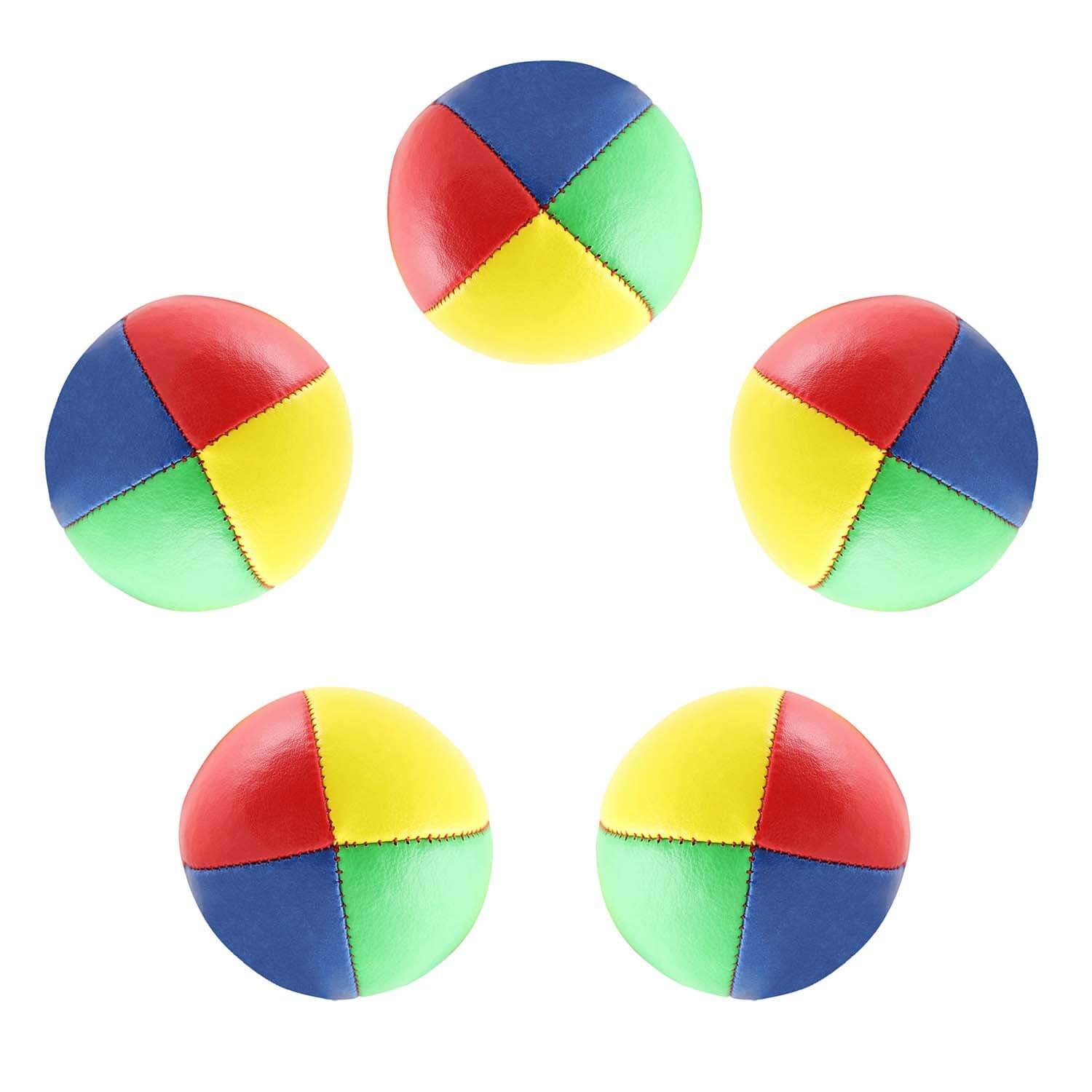 Spielball zum Jonglieren (5er Set 62mm Jonglierbälle, 100g vierfarbig)